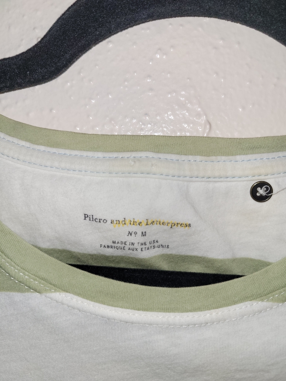 Pilcro and the Letterpress Blue and White Fitted Polo Tee Size Medium - Picture 3 of 3